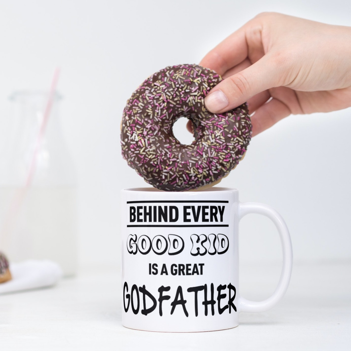 Alternative view of Behind every good kid is a great Godfather Mug