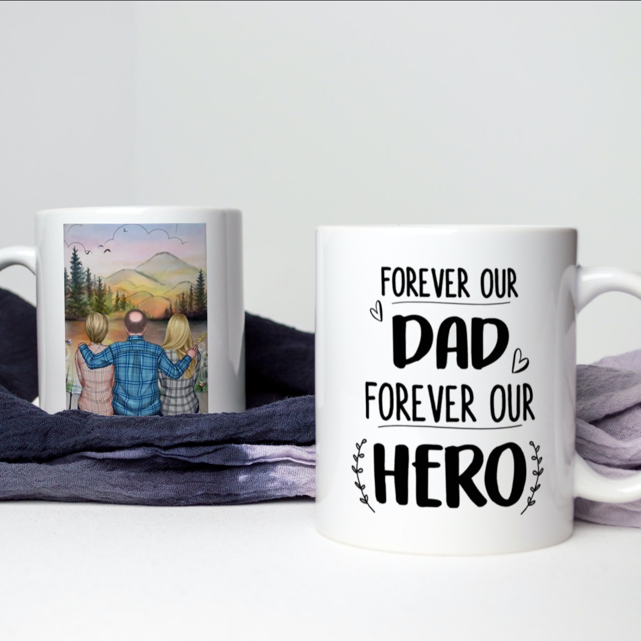 Alternative view of Dad, Forever our Hero Mug