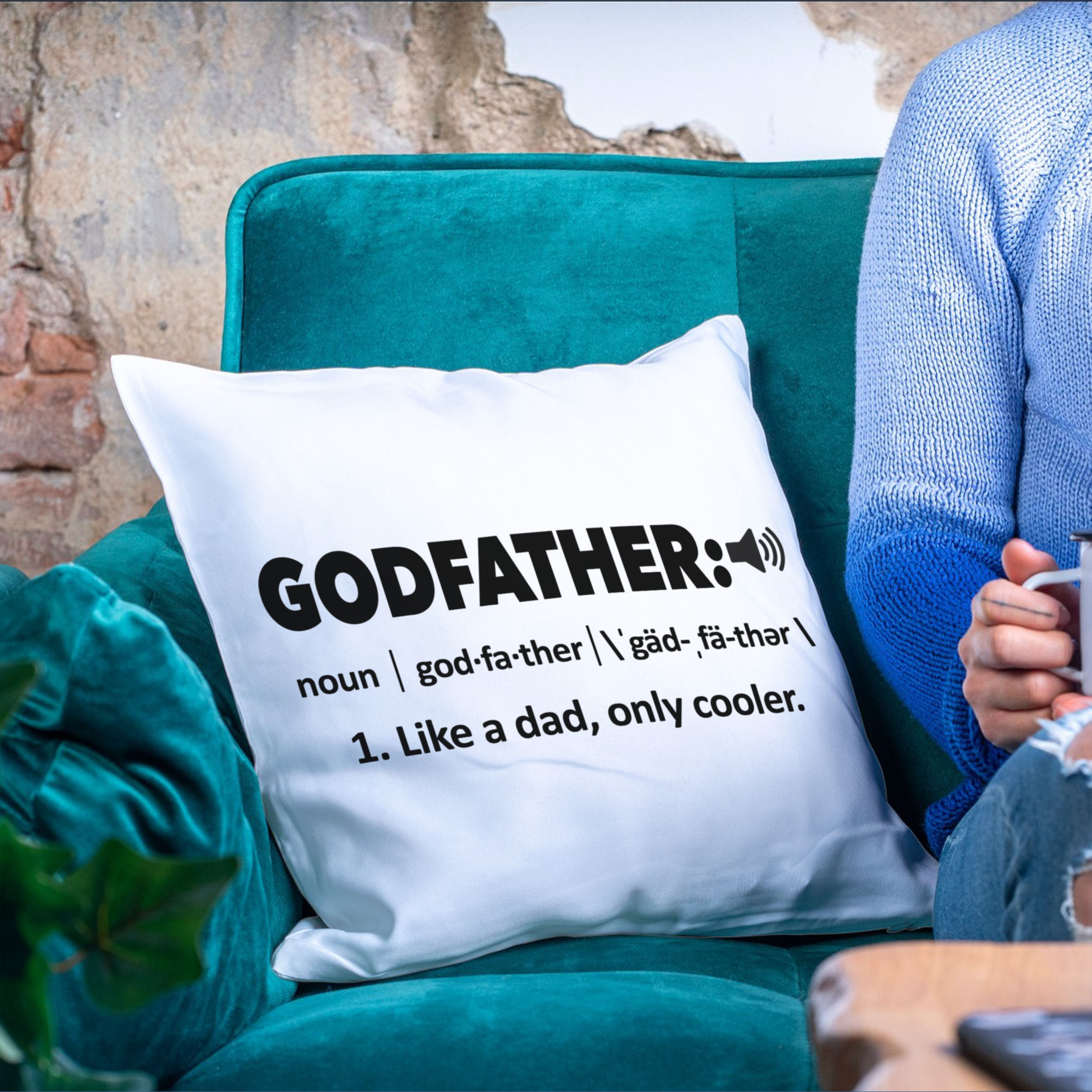 Alternative view of Godfather, Like a Dad, only cooler Cushion