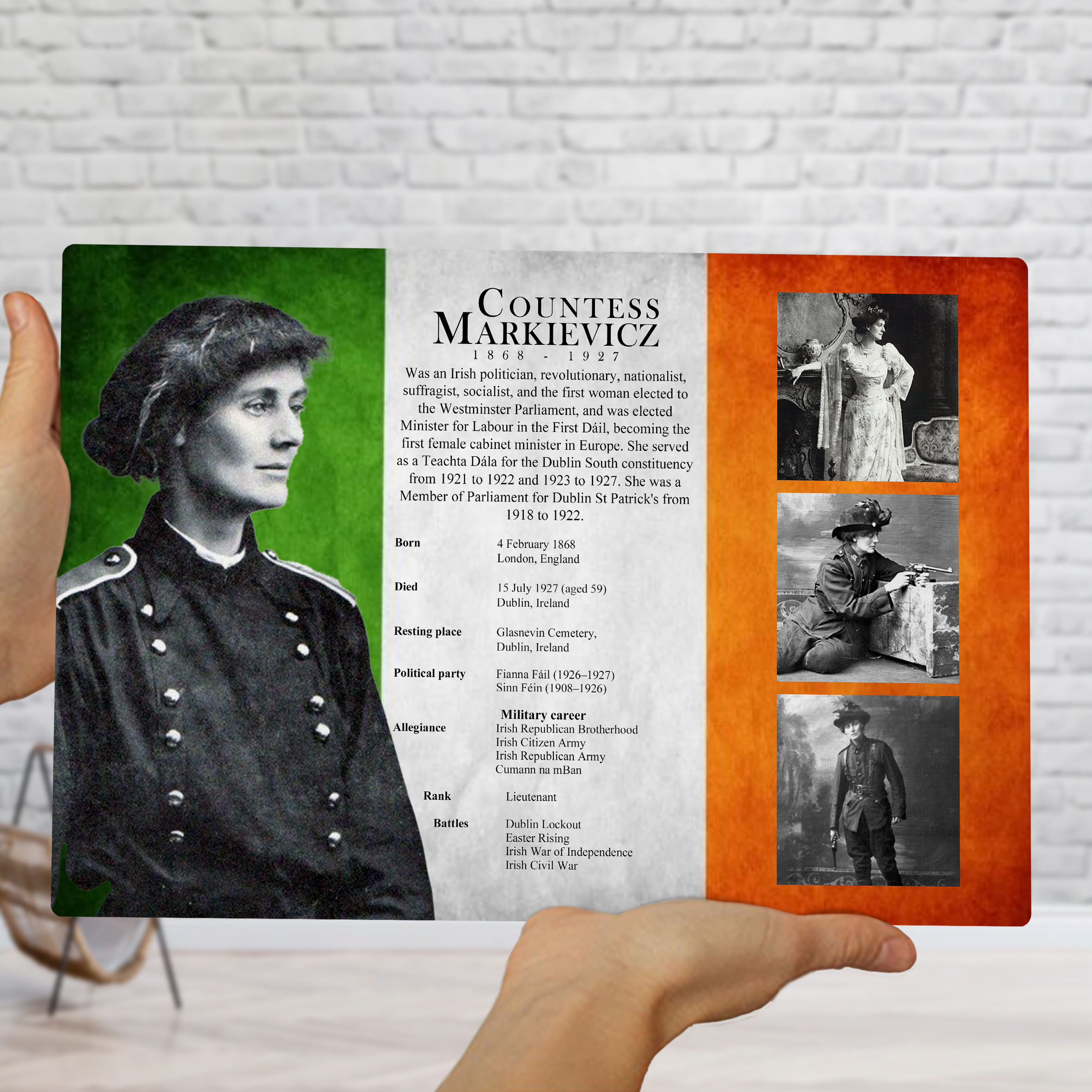 Countess Markievicz Info Wall Decor - Main Street Gifts