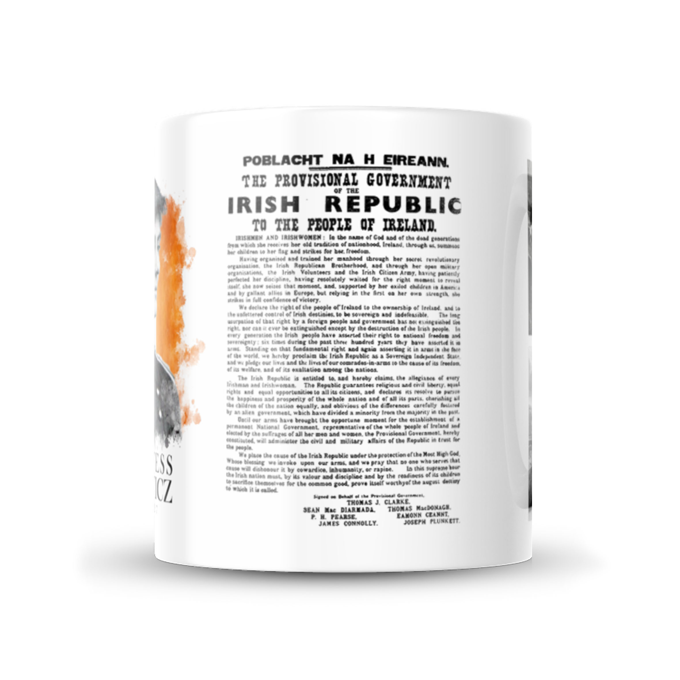 Alternative view of Countess Markievicz Proclamation Mug #2