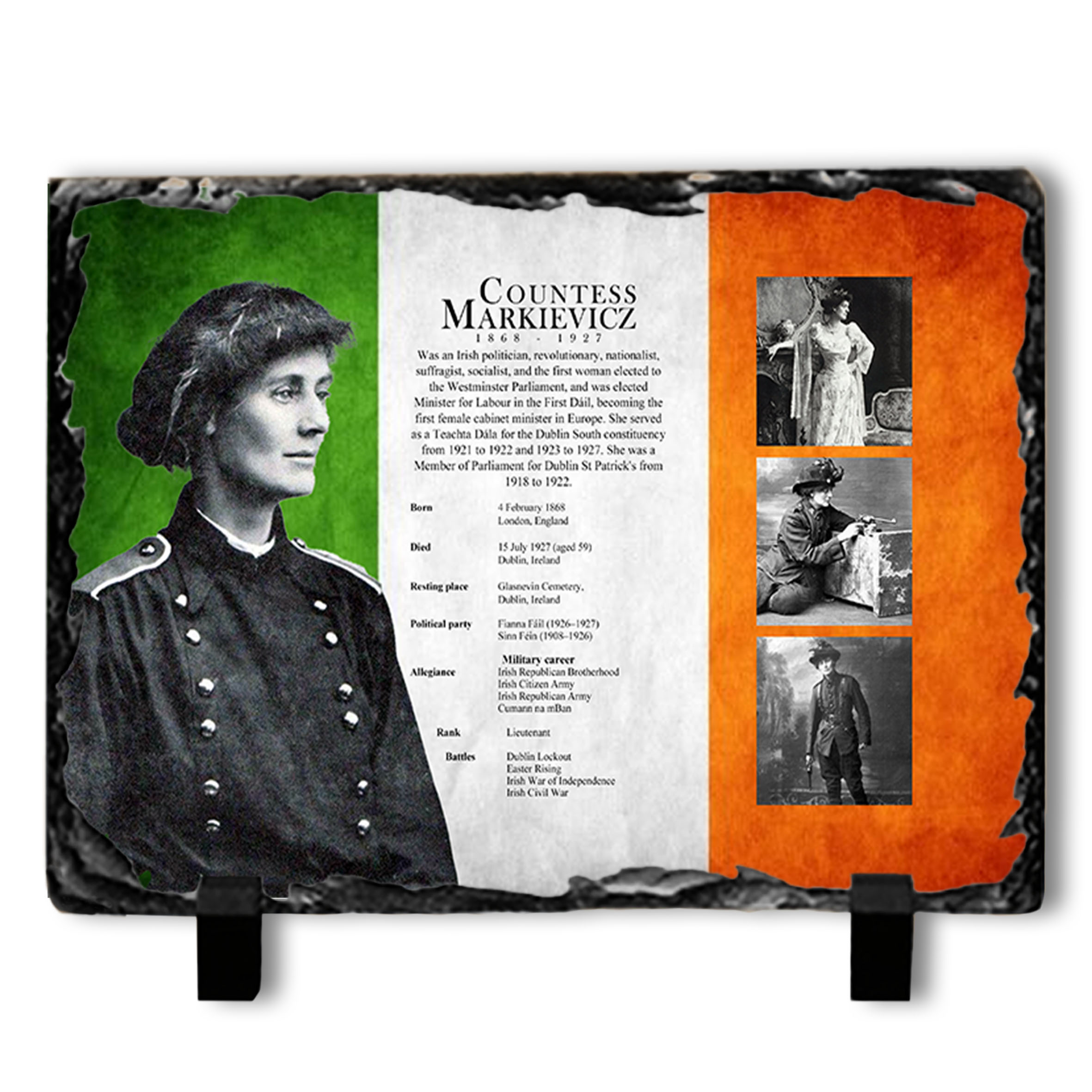 Alternative view of Countess Markievicz Info Slate Tile