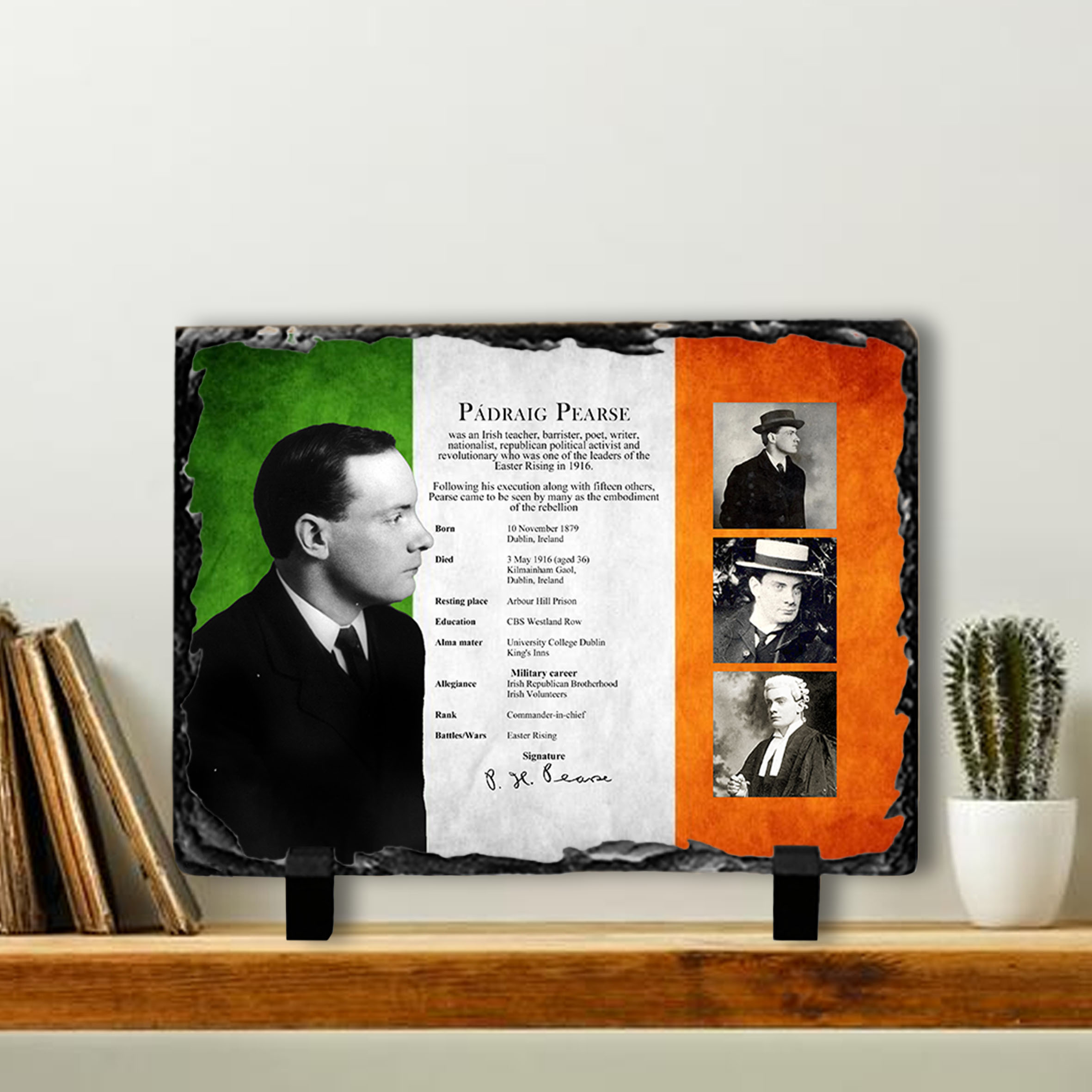 Alternative view of Padraig Pearse Info Slate Tile