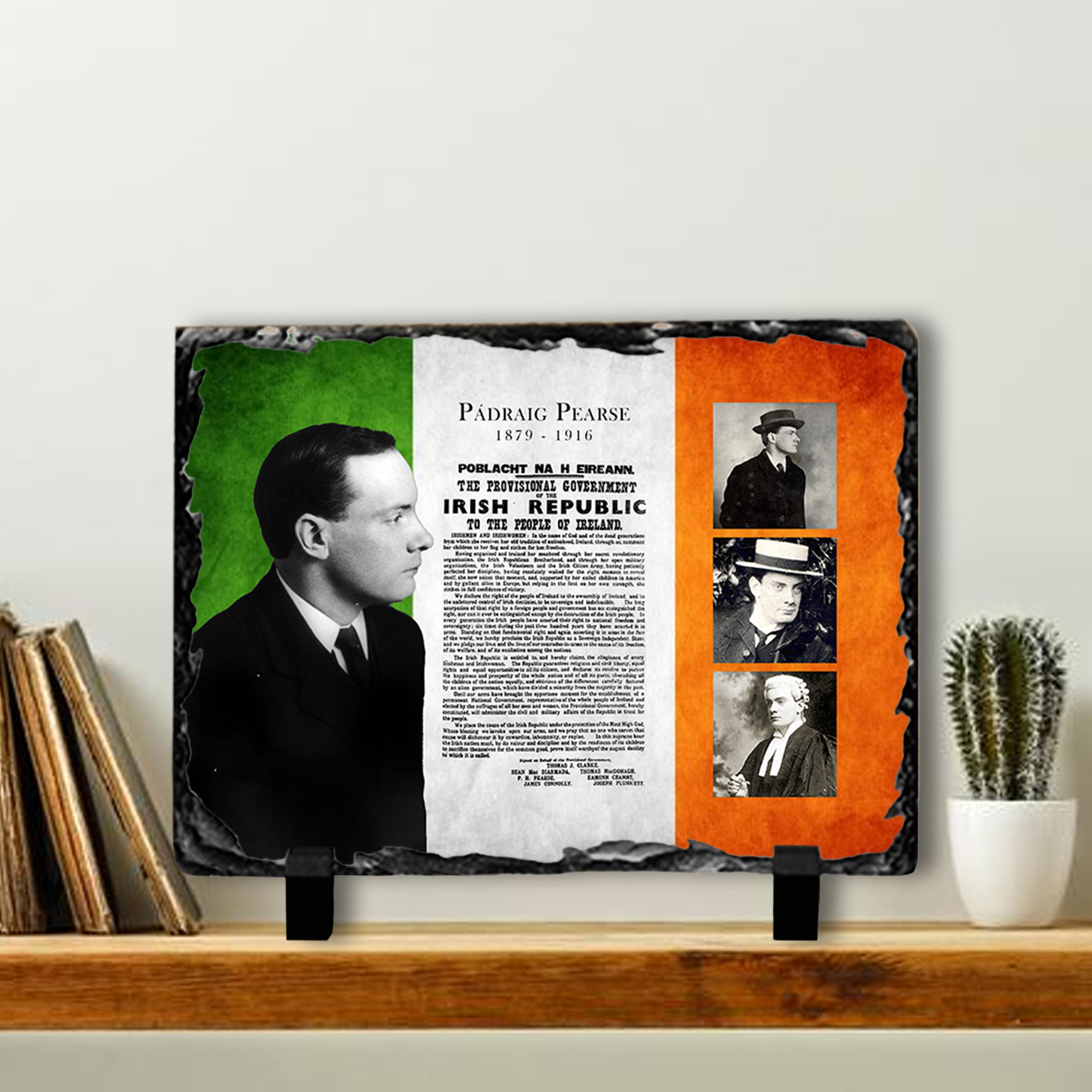 Alternative view of Padraig Pearse Proclamation Slate Tile