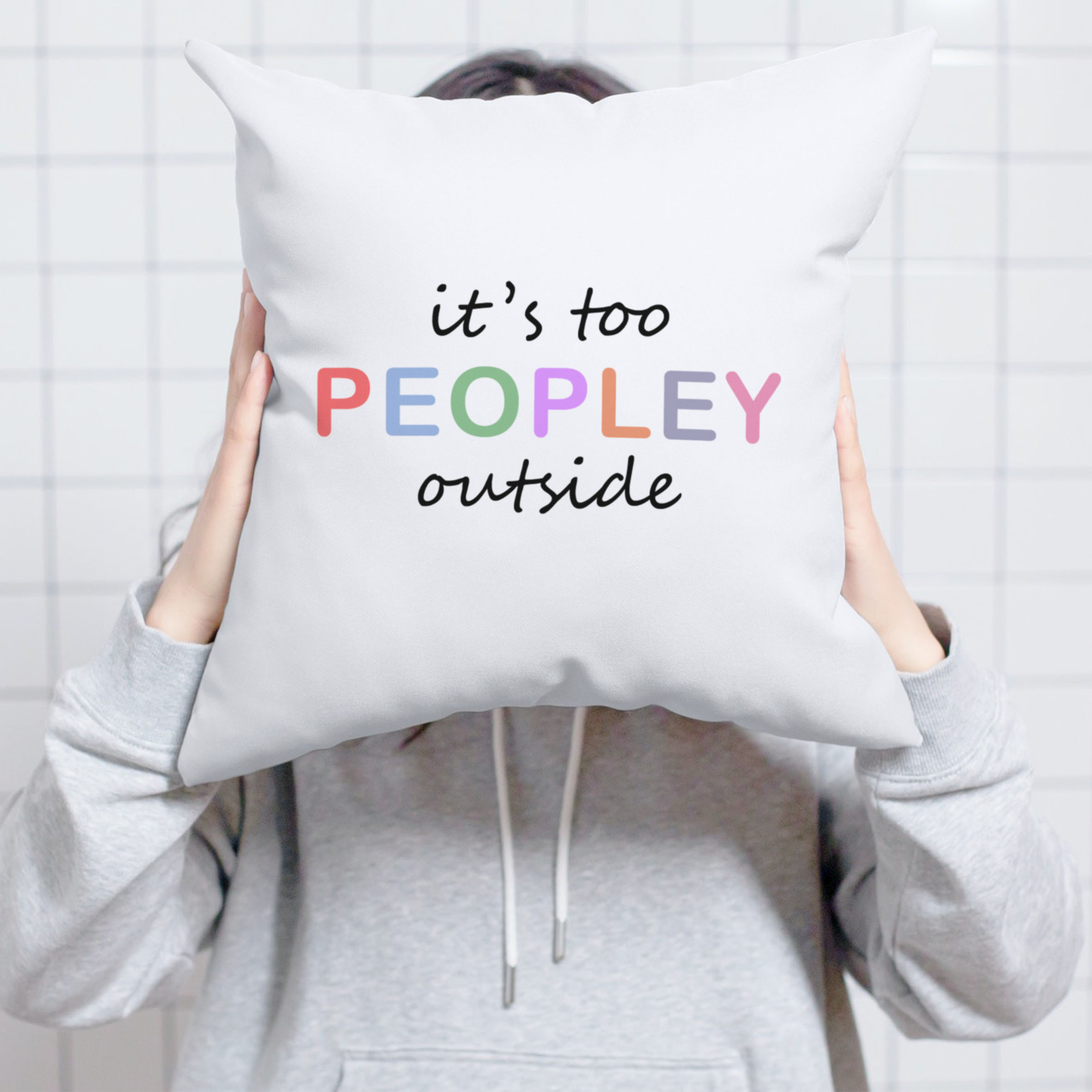 Too Peopley Outside Cushion