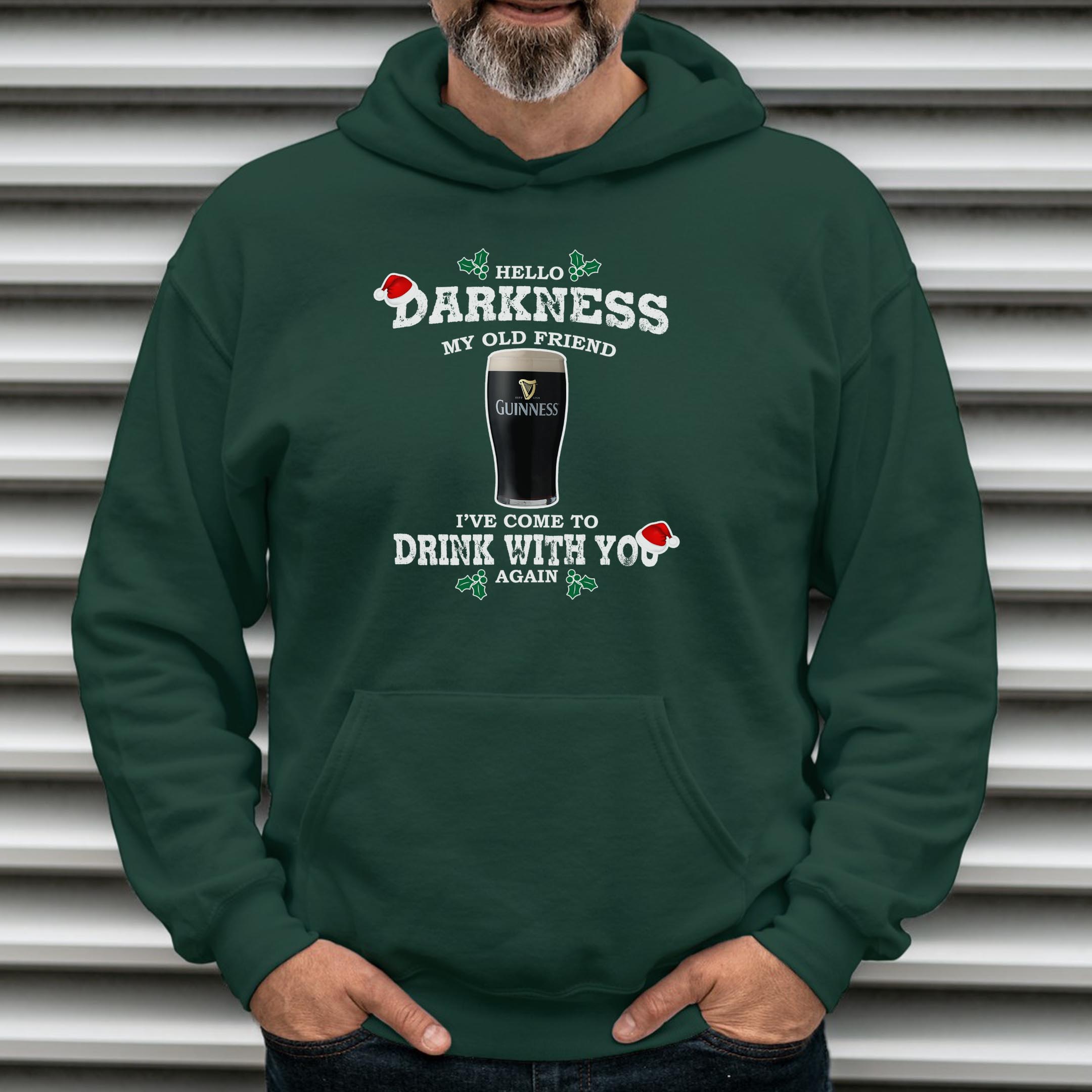 Alternative view of Hello Darkness Xmas Hoodie