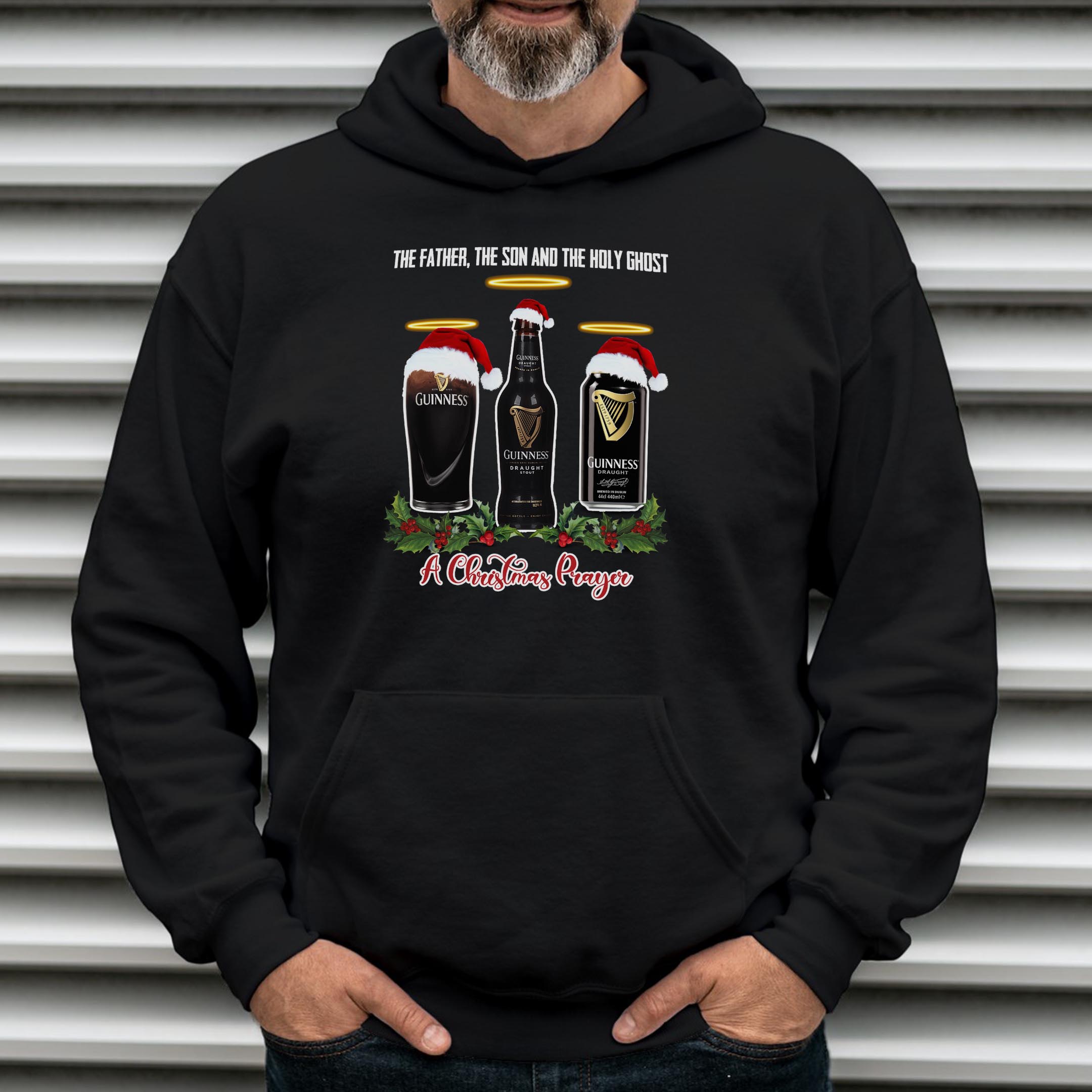 Alternative view of Holy Ghost Guinness Xmas Hoodie