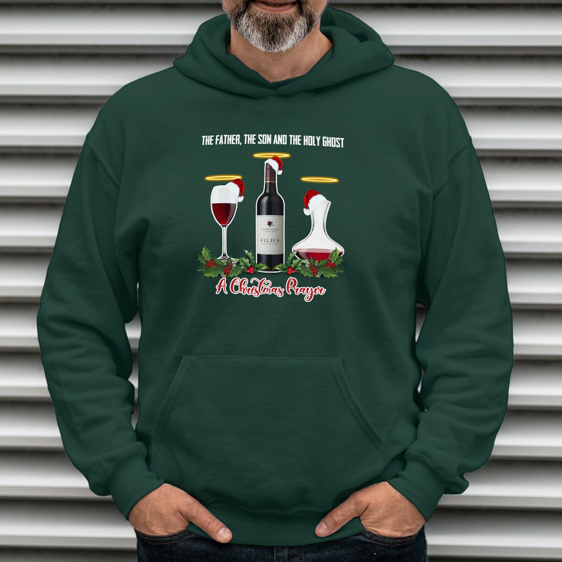 Holy Ghost Red Wine Xmas Hoodie