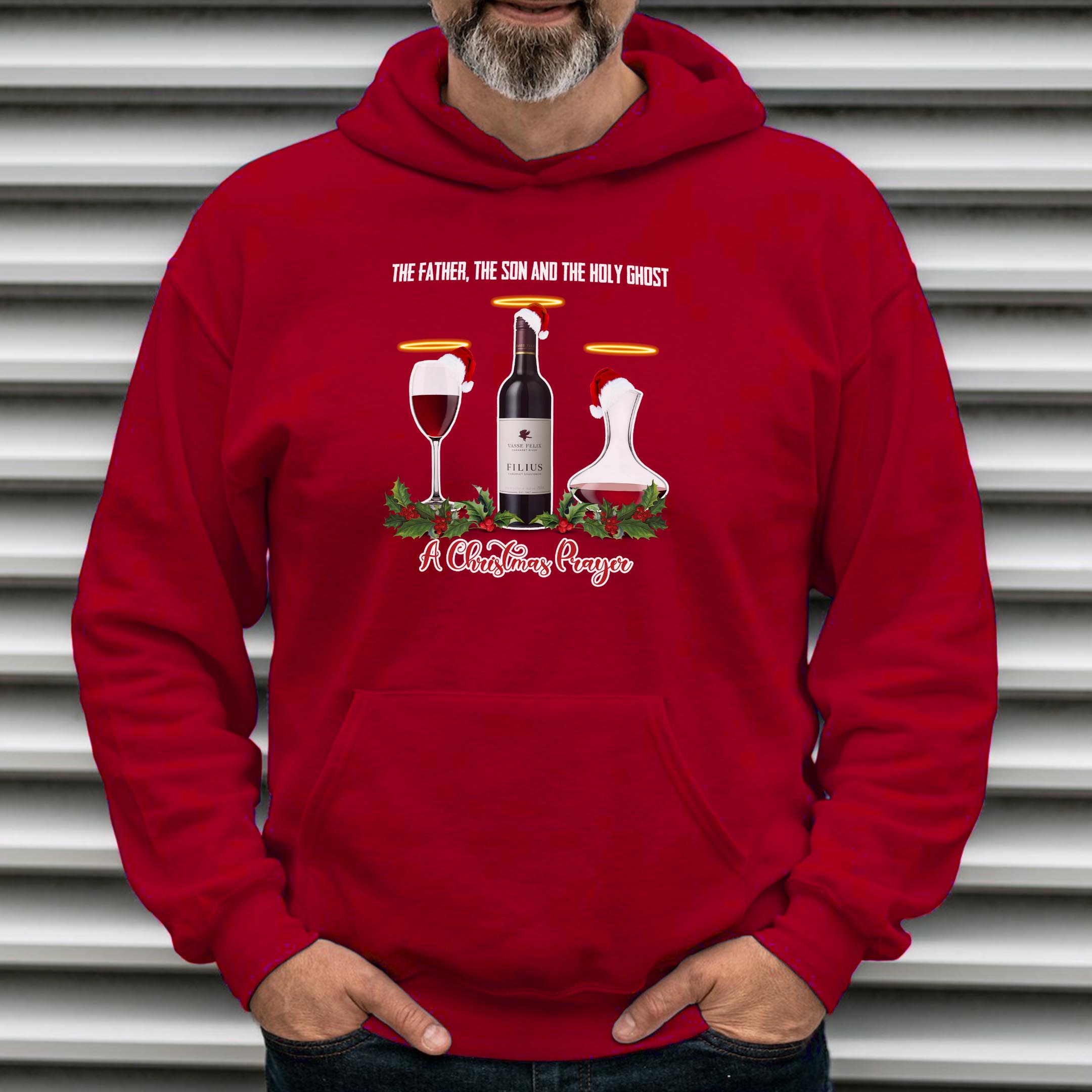 Alternative view of Holy Ghost Red Wine Xmas Hoodie