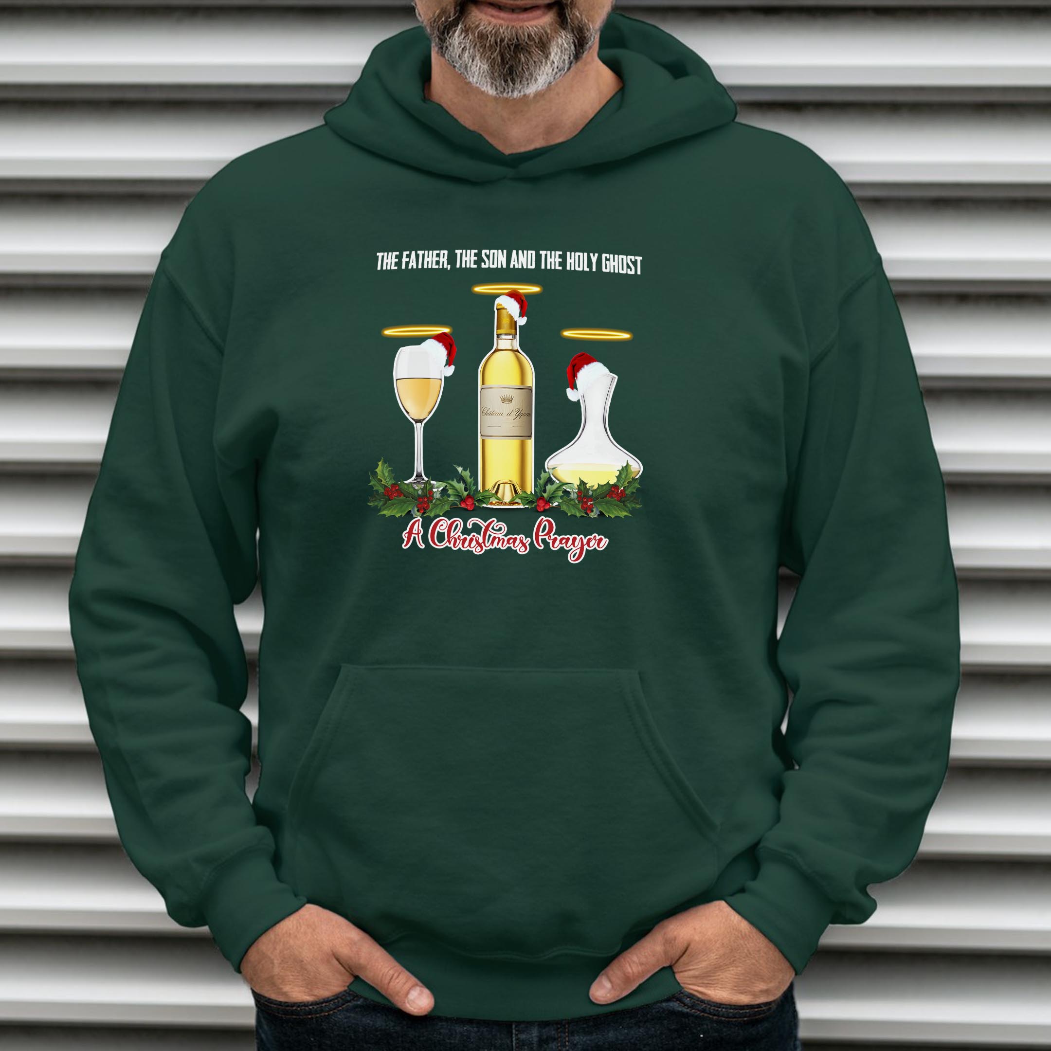 Alternative view of Holy Ghost White Wine Xmas Hoodie
