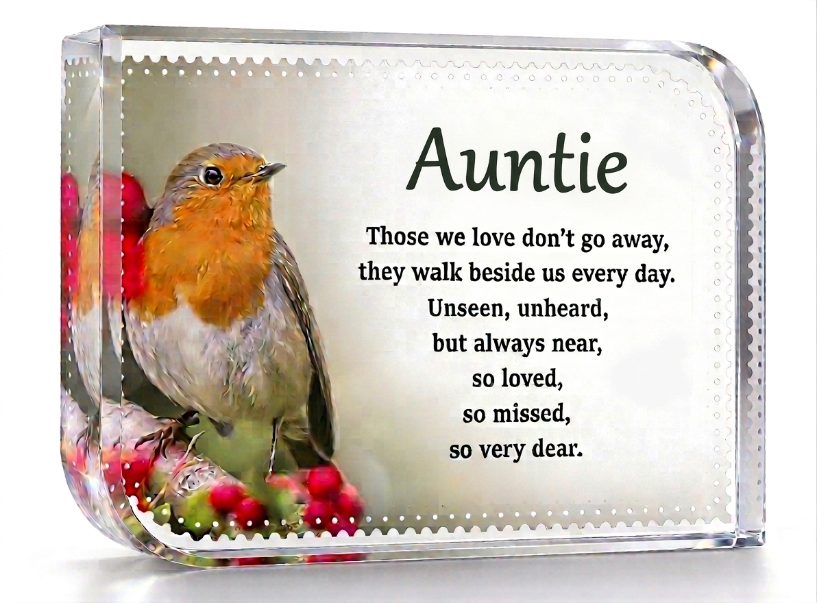 Robin In Memory Crystal - Auntie